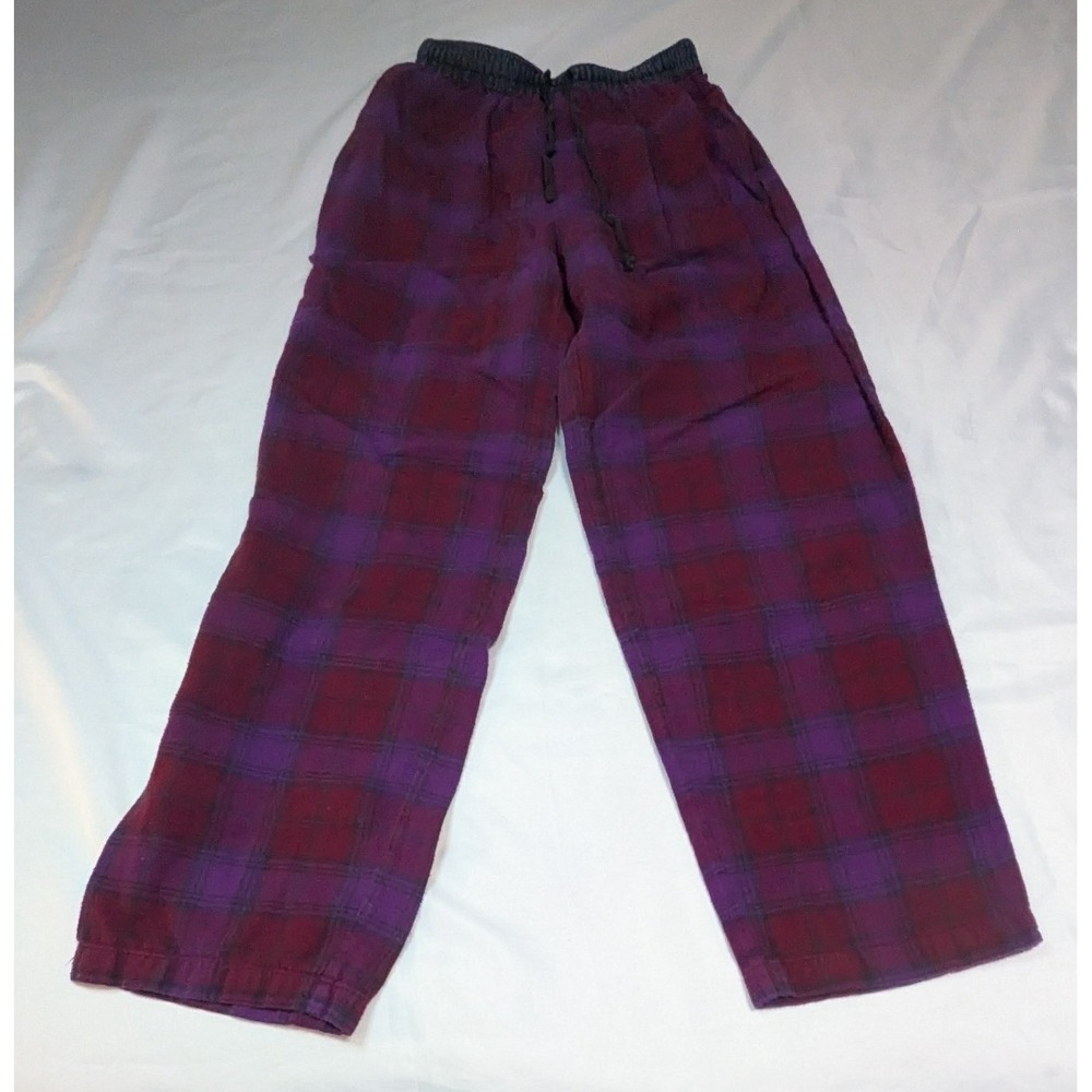 Cherokee Pajama Pants Womens S Purple Plaid Flannel‎ Cotton Sleepwear Bottoms